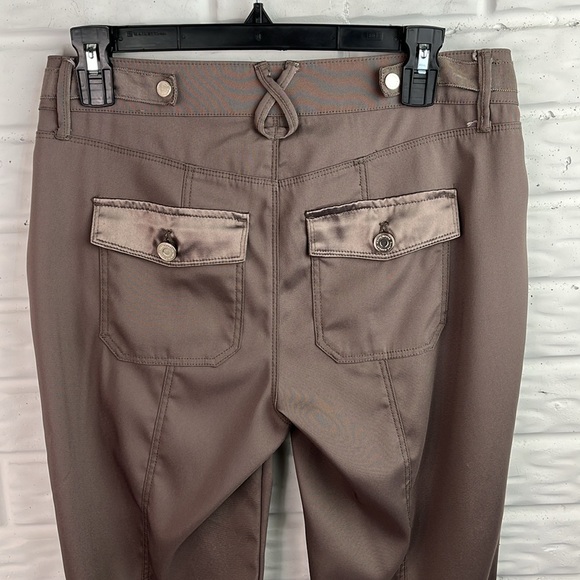WHITE HOUSE BLACK MARKET Satin Panel Taupe Utility Straight Crop Pants Sz 4L - Picture 8 of 16